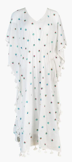 Camille long kaftan vit