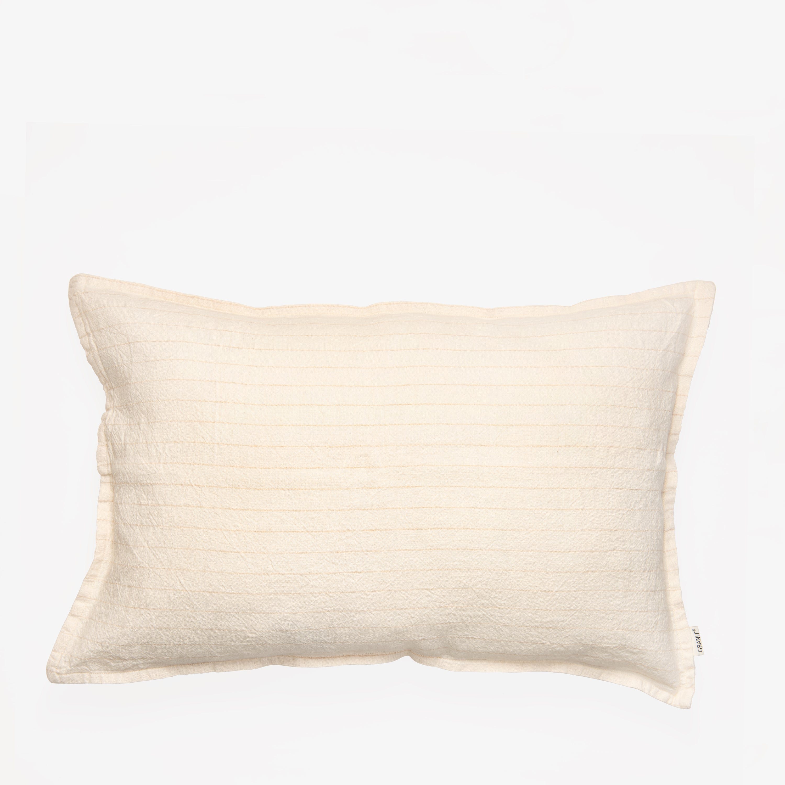 Kuddfodral 50x70 Linne Multirand Cremevit/beige