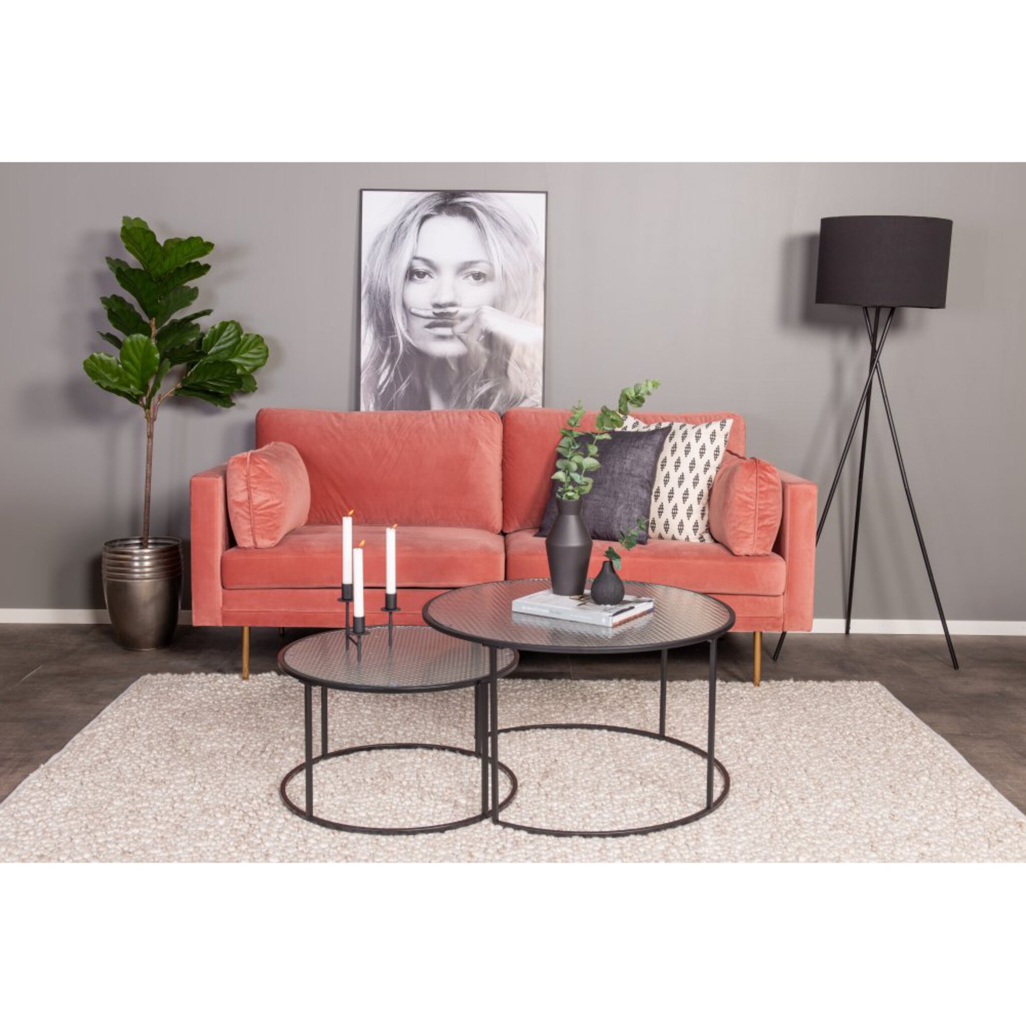 Soffa Boom 3-sits, gammelrosa