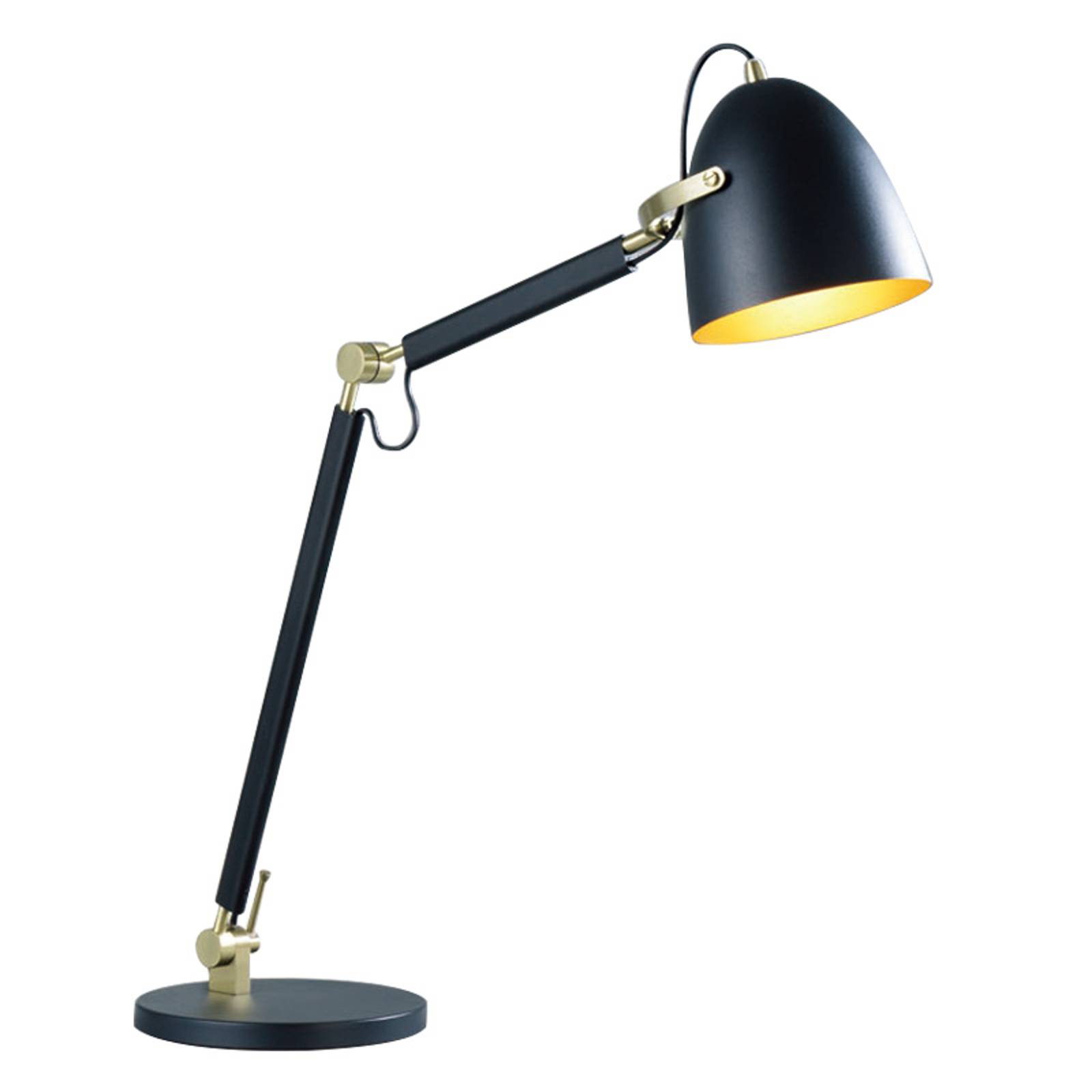 Lucande Nordin bordslampa svart/guld justerbar