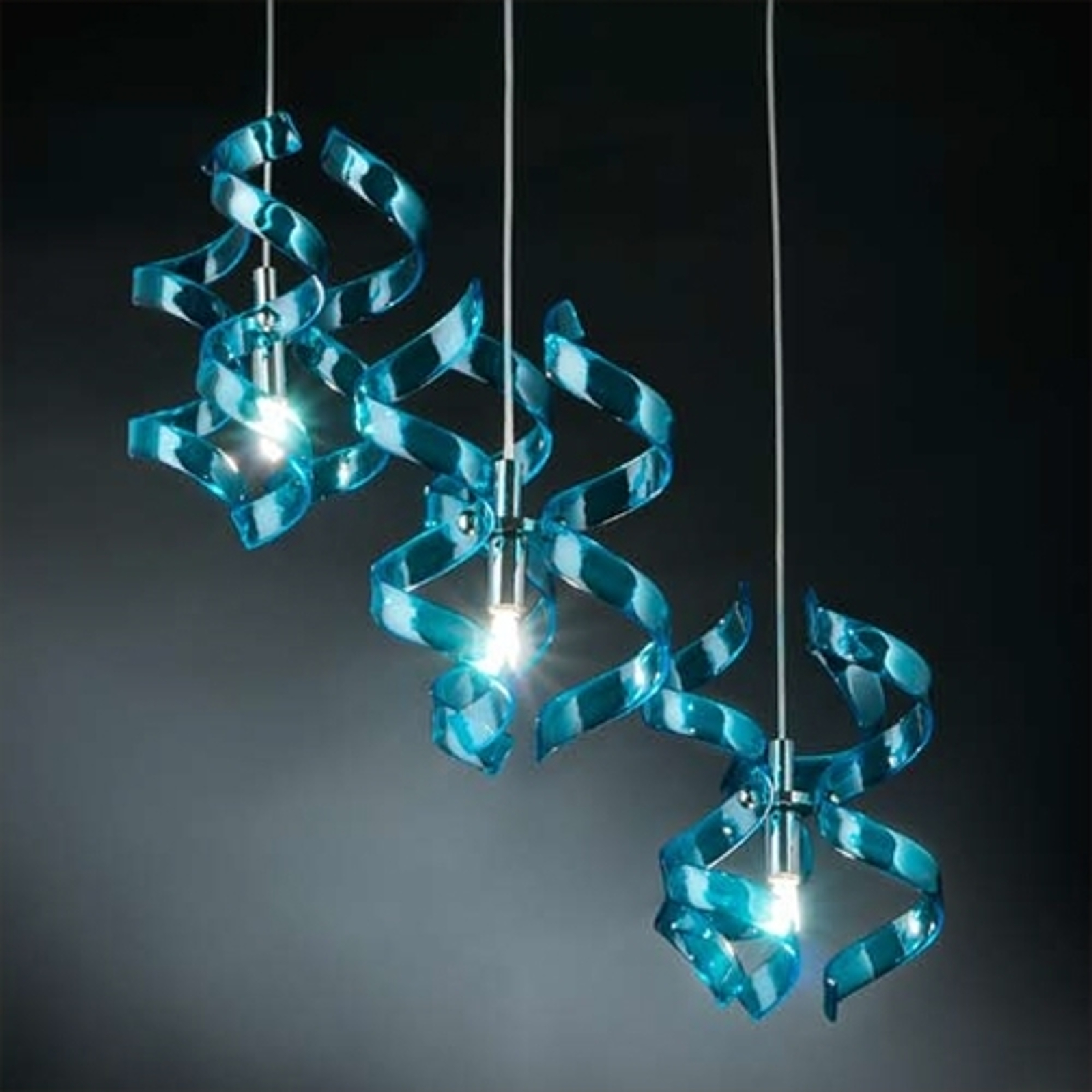 Fascinerande taklampa BLUE, 3-lågig