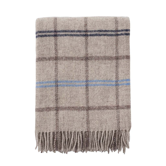 TARTAN ullpläd lammull beige Klippan Yllefabrik