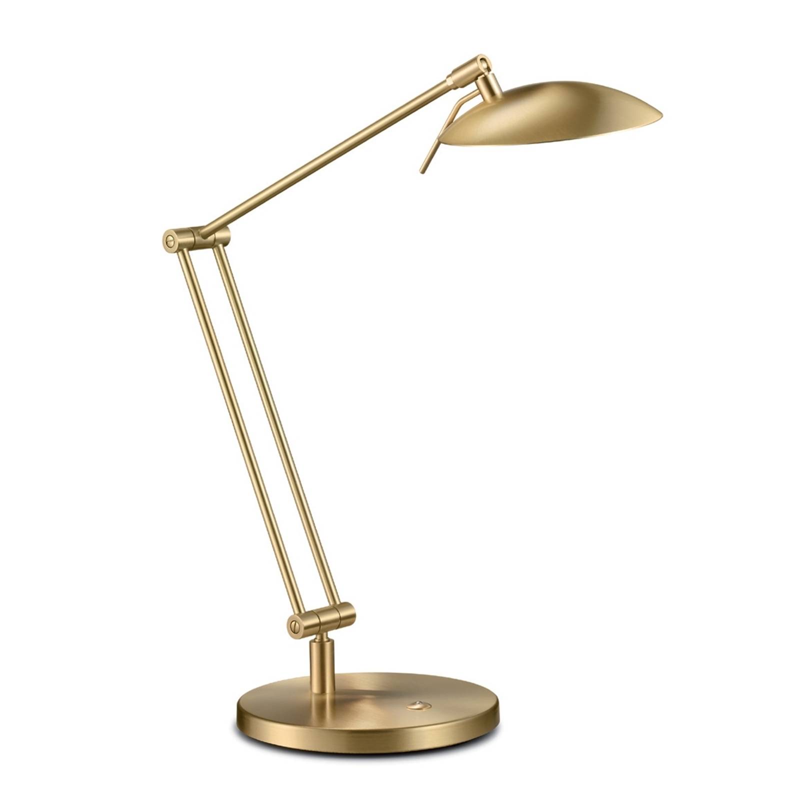 Vacker LED-skrivbordslampa COIRA i matt mässing