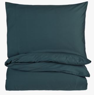 Eden Soft stonewashed påslakanset i satin petroleumblå