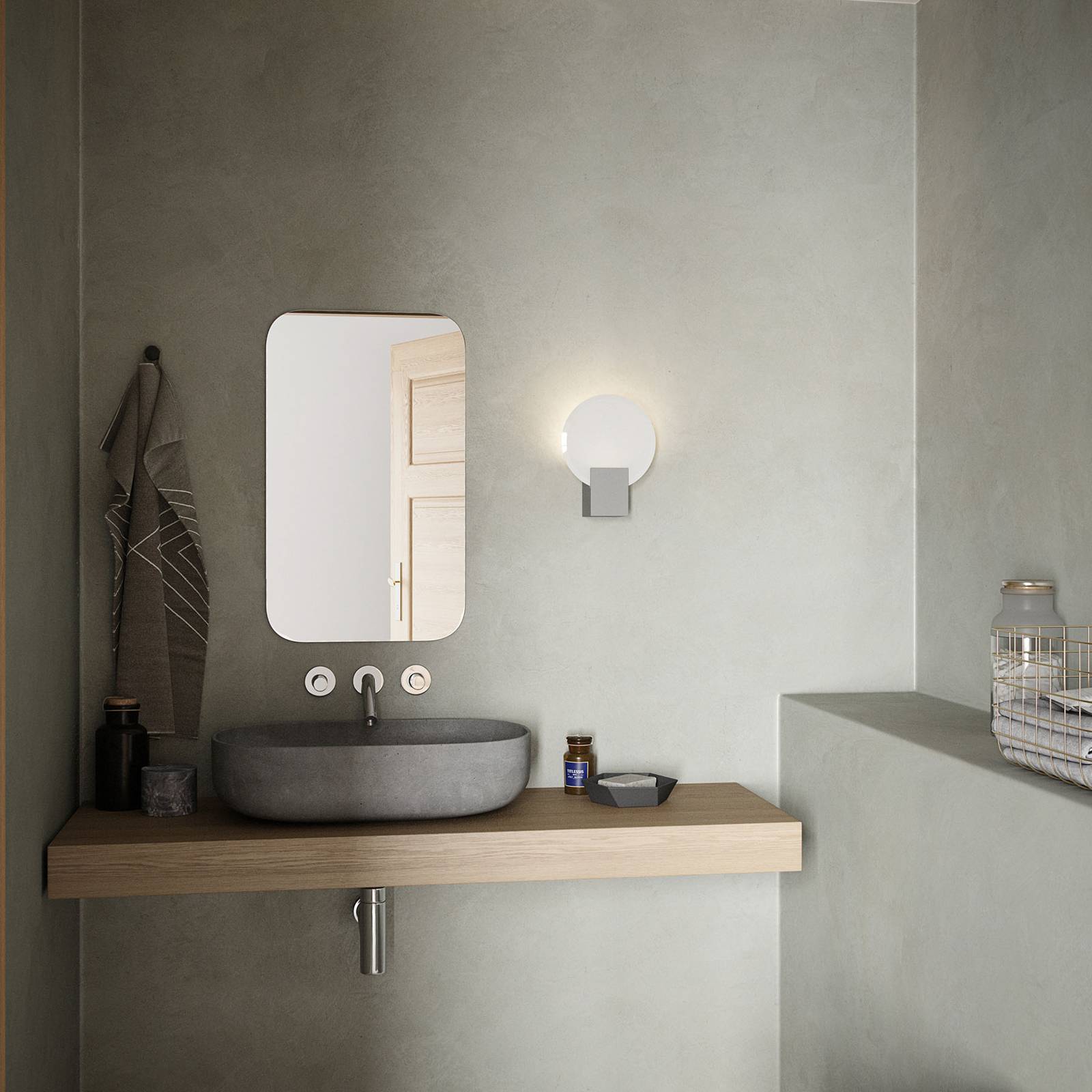 LED-vägglampa Hester, IP44, vit