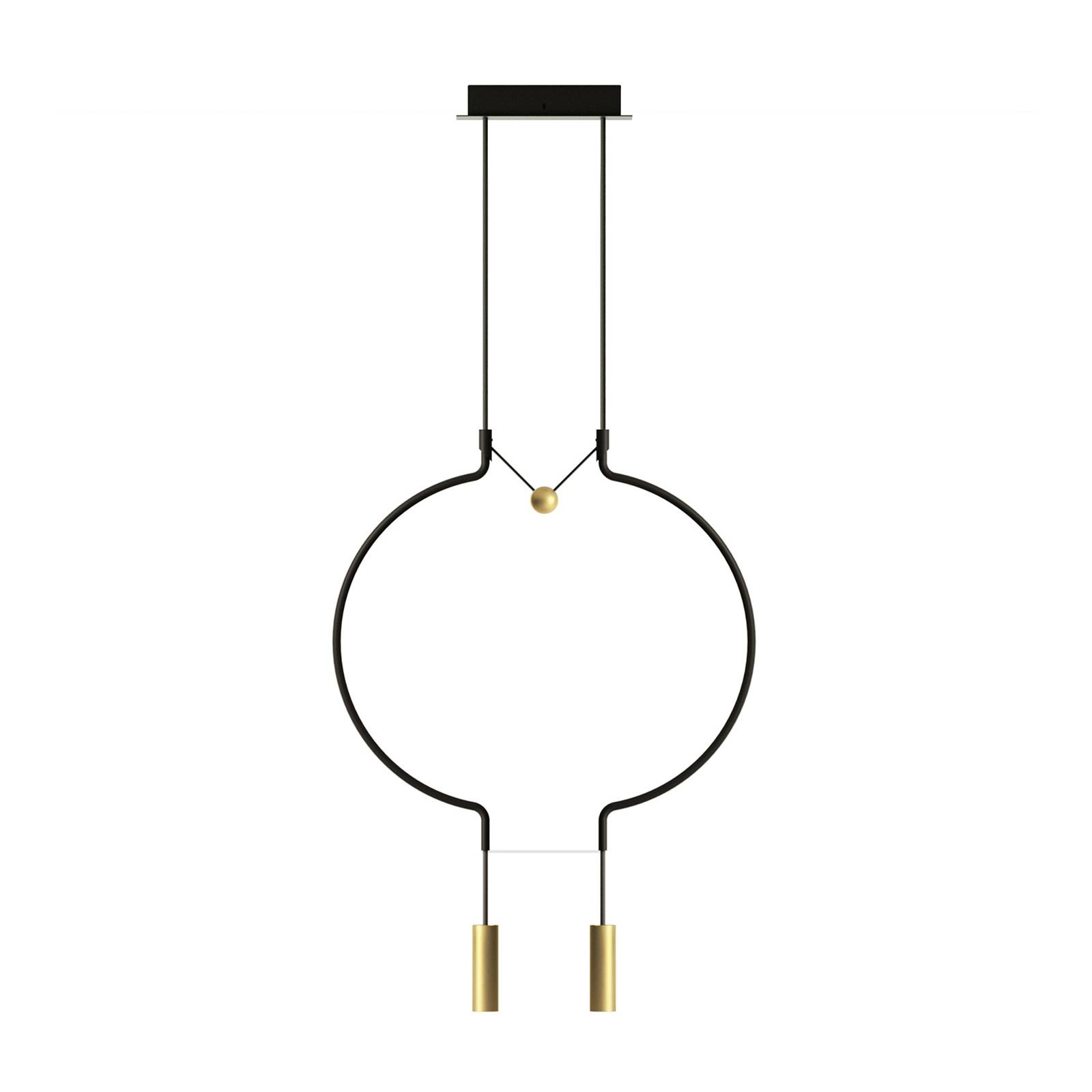 Axolight Liaison P2 hänglampa svart/guld 56 cm
