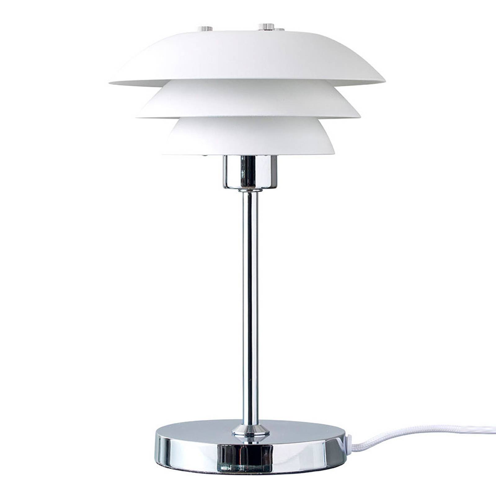 Dyberg Larsen DL16 bordslampa, Ø 16 cm, vit