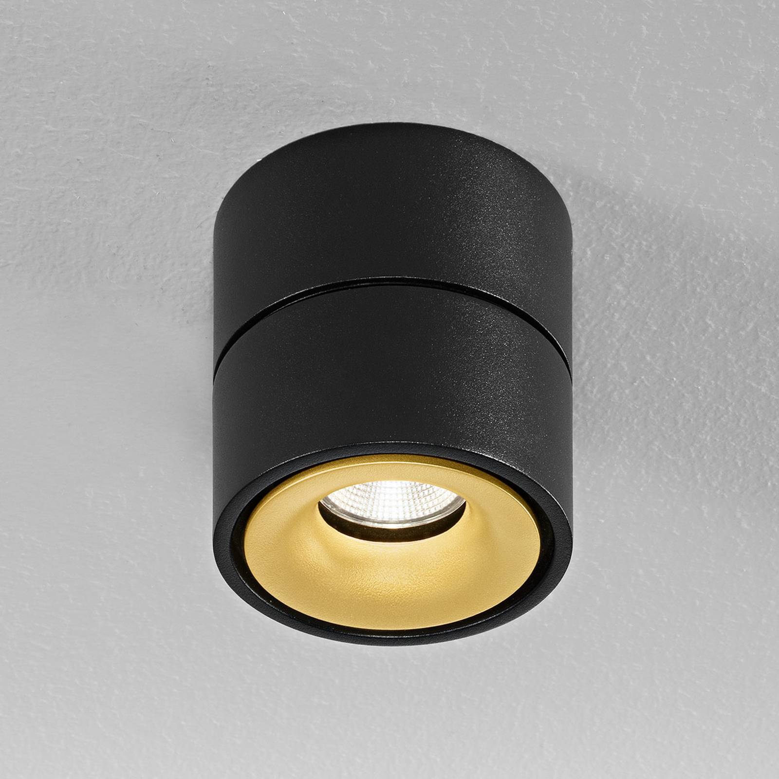 Egger Clippo LED-takspotlight, svart-guld, 2 700 K