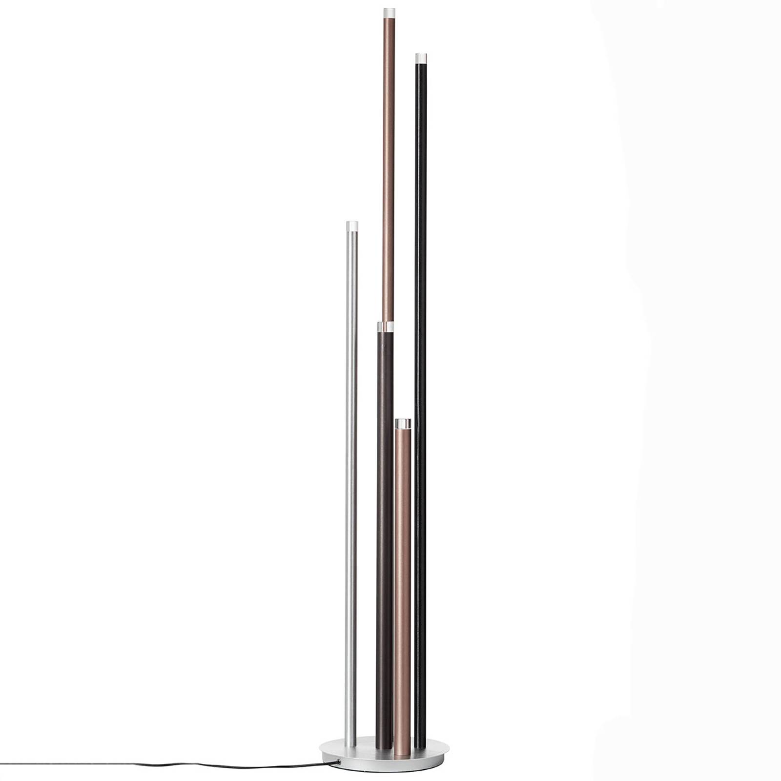 LED-golvlampa Cembalo 5 lampor med fotdimmer
