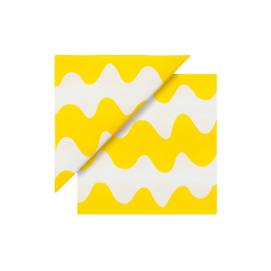 Marimekko Servett Lokki våg Gul 33 cm