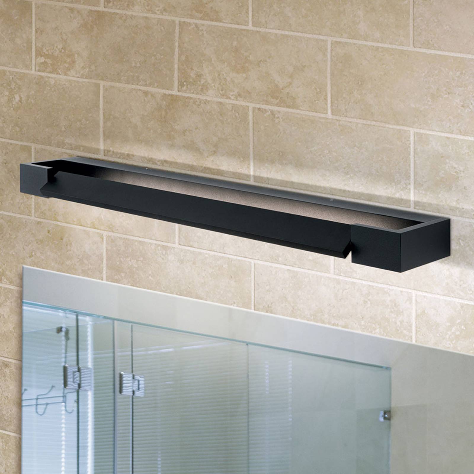 LED-spegellampa Zandor i svart, bredd 60 cm