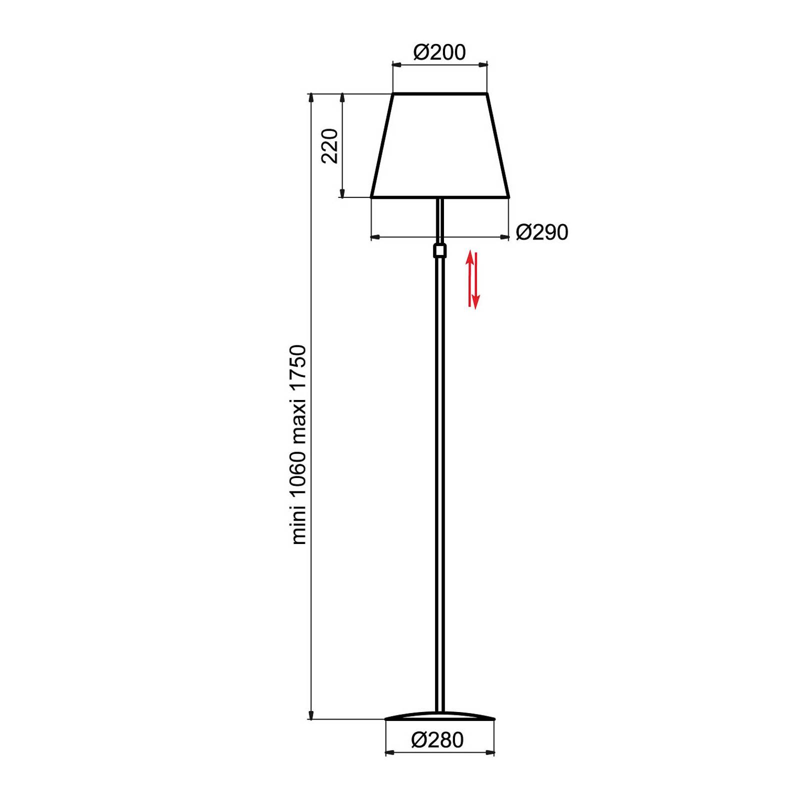 Aluminor Store golvlampa, vit/röd