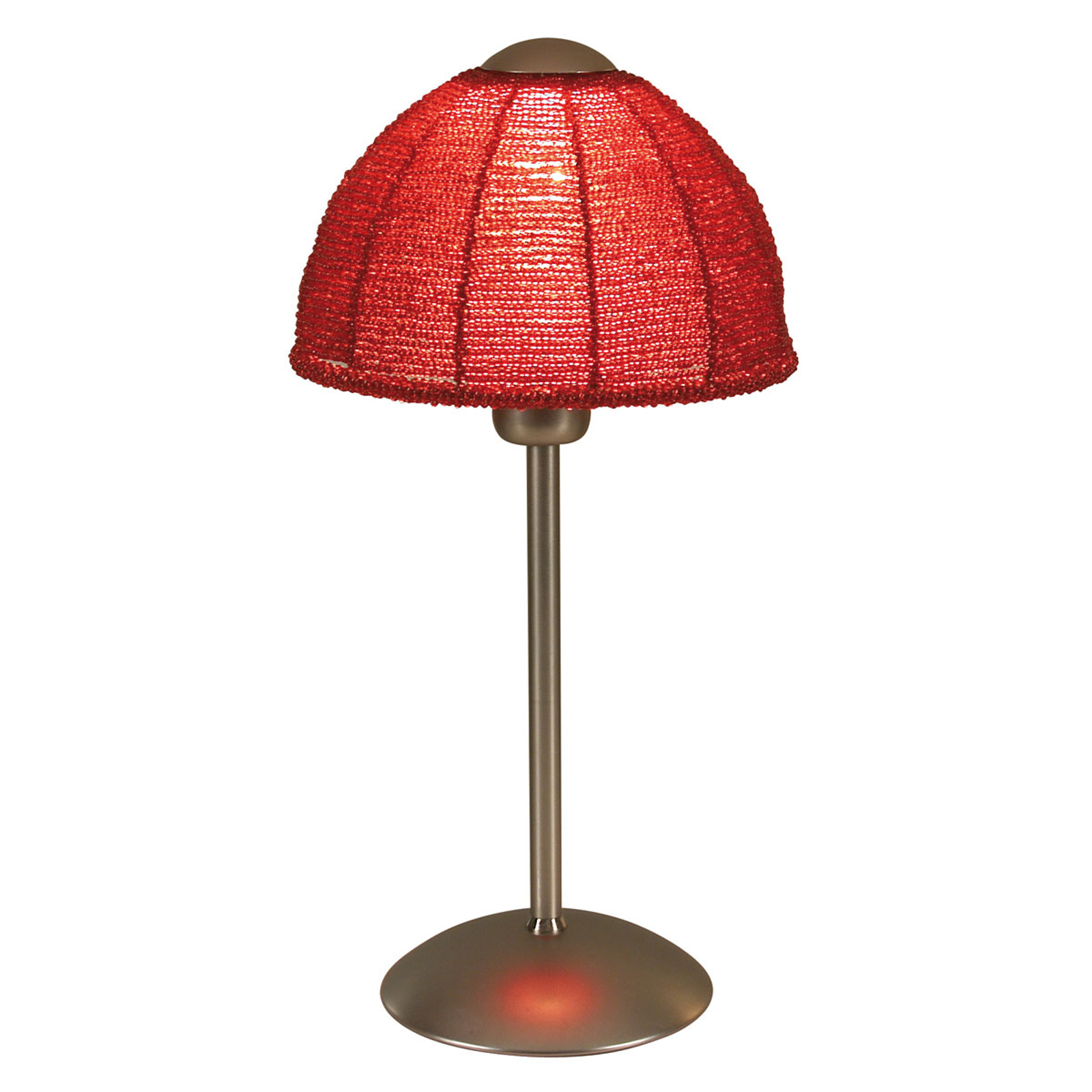 Bordslampa Pearl med rund skärm röd
