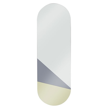 Oval Spegel Guld/Grå L
