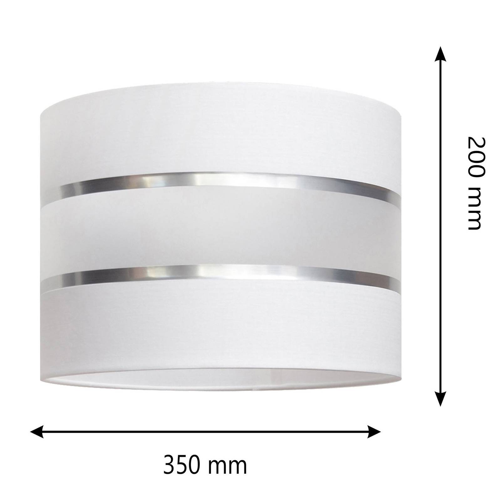 Lampskärm Helen, Ø 35 cm, E27 vit/silver
