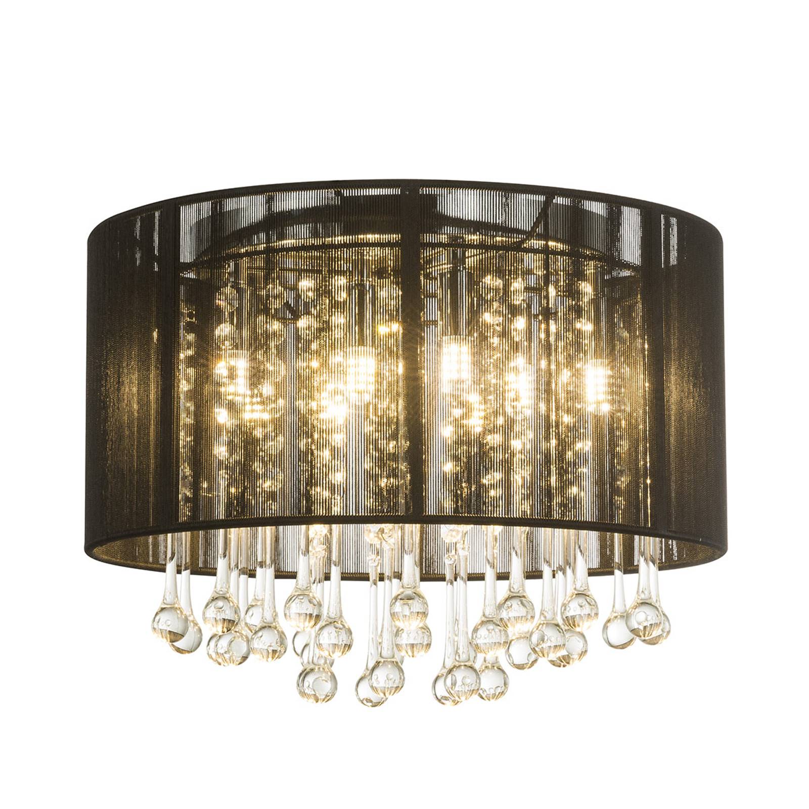 LED-taklampa Sierra med sidenskärm och hängen