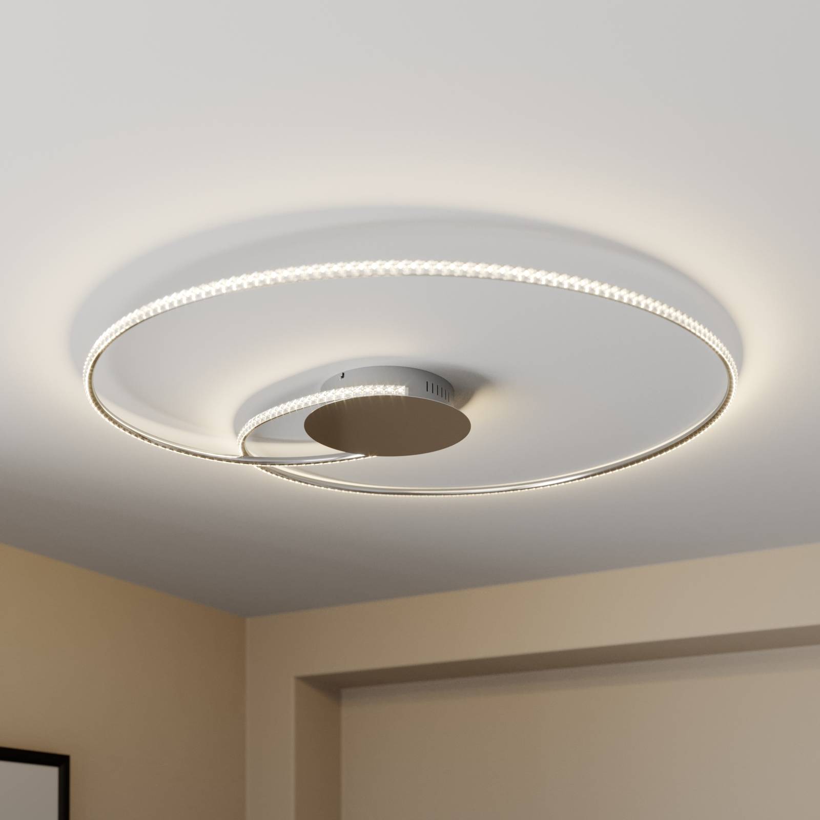 Lindby Joline LED-taklampa, kristall, 90 cm