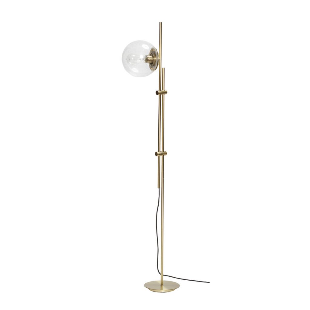 Golvlampa mässing glas Hubsch