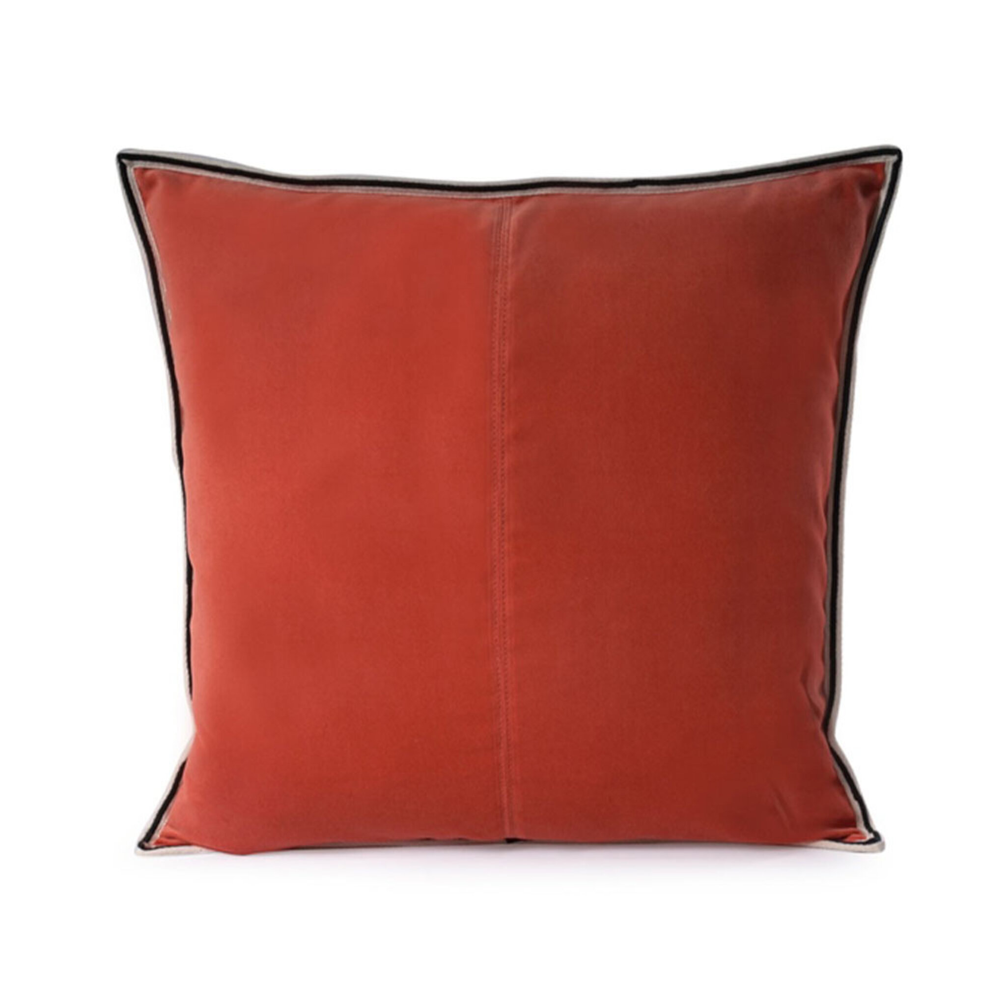 Kuddfodral Orange Striped Edge Velvet 50x50, 50X50