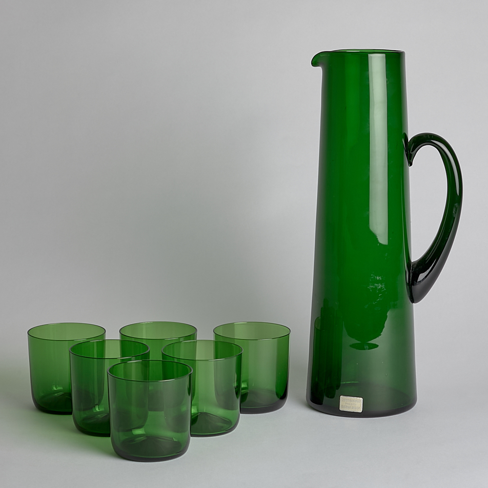 Vintage - SÅLD Lindshammar Karaff och Glas 6 st