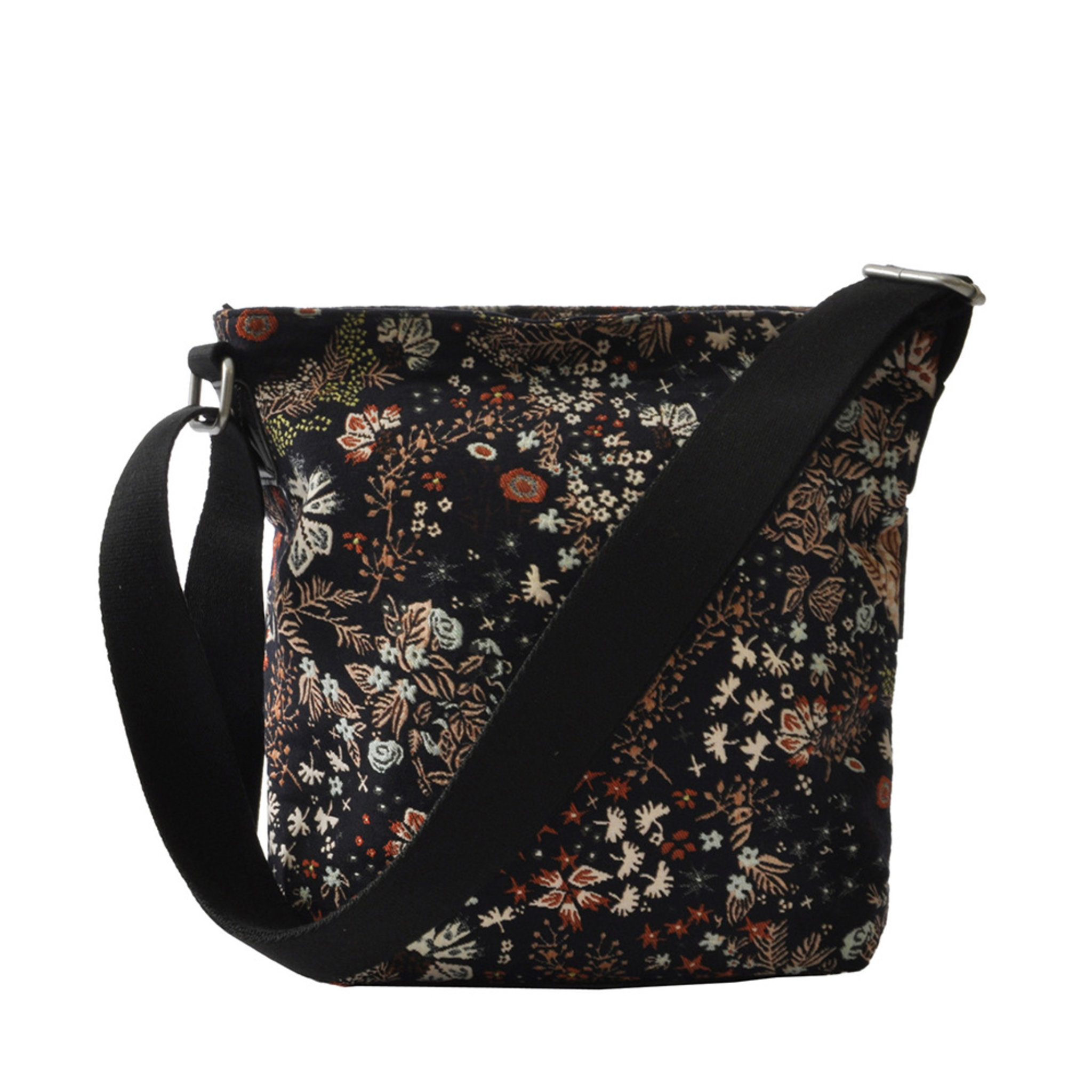 Small Shoulder Bag Black Mixed Flowers