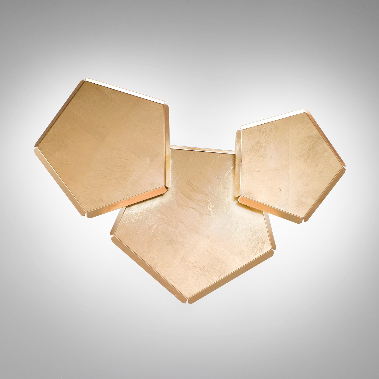 LED-vägglampa Pleiadi med bladguld, 3 lampor
