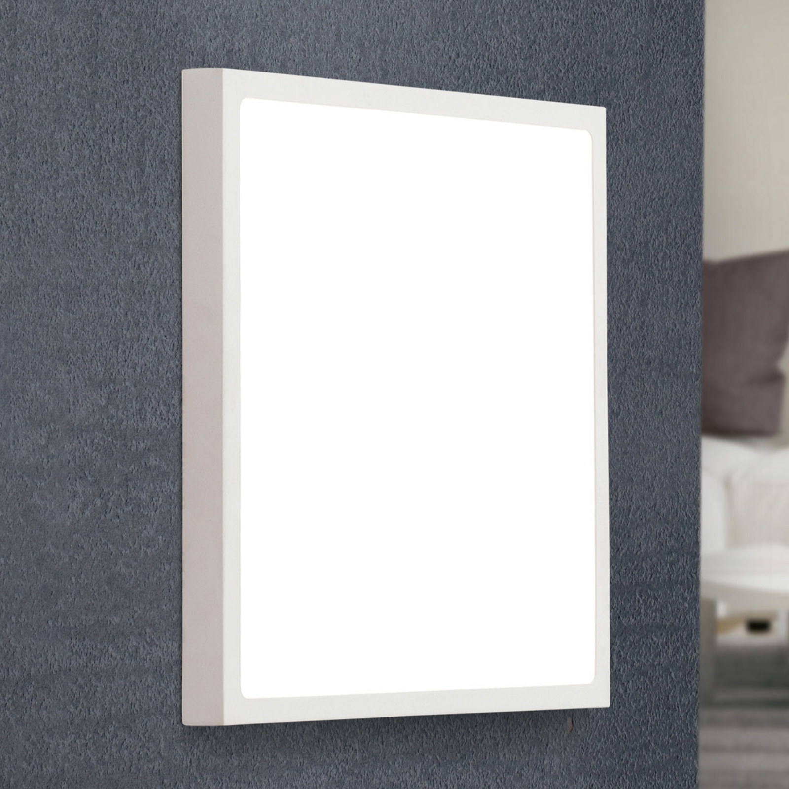 LED-vägglampa Vika, kvadrat, vit, 30 x 30 cm
