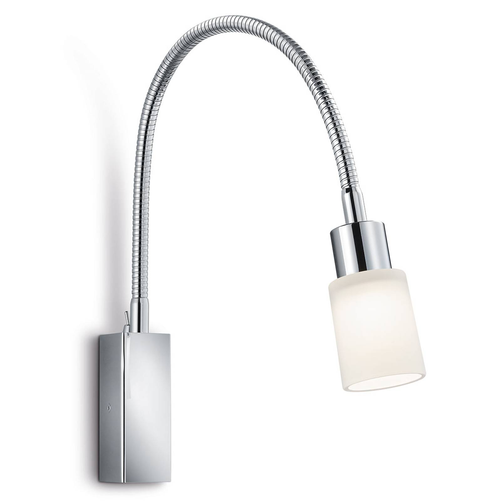 Flexibel LED-vägglampa Poseidon i kromoptik
