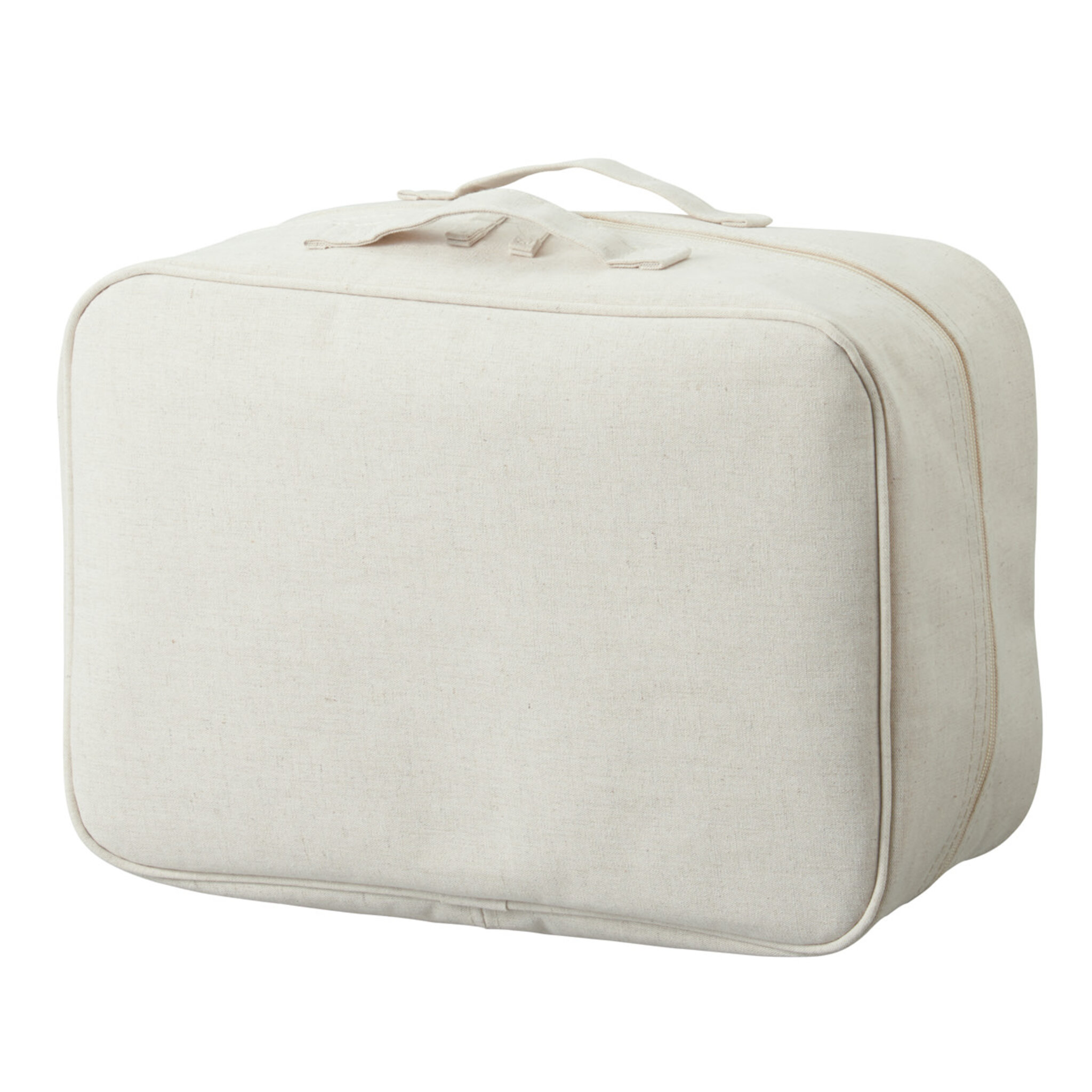 Förvaringslåda I Bommulslin Med Dragkedja - 37x26x16cm, 37X26X16