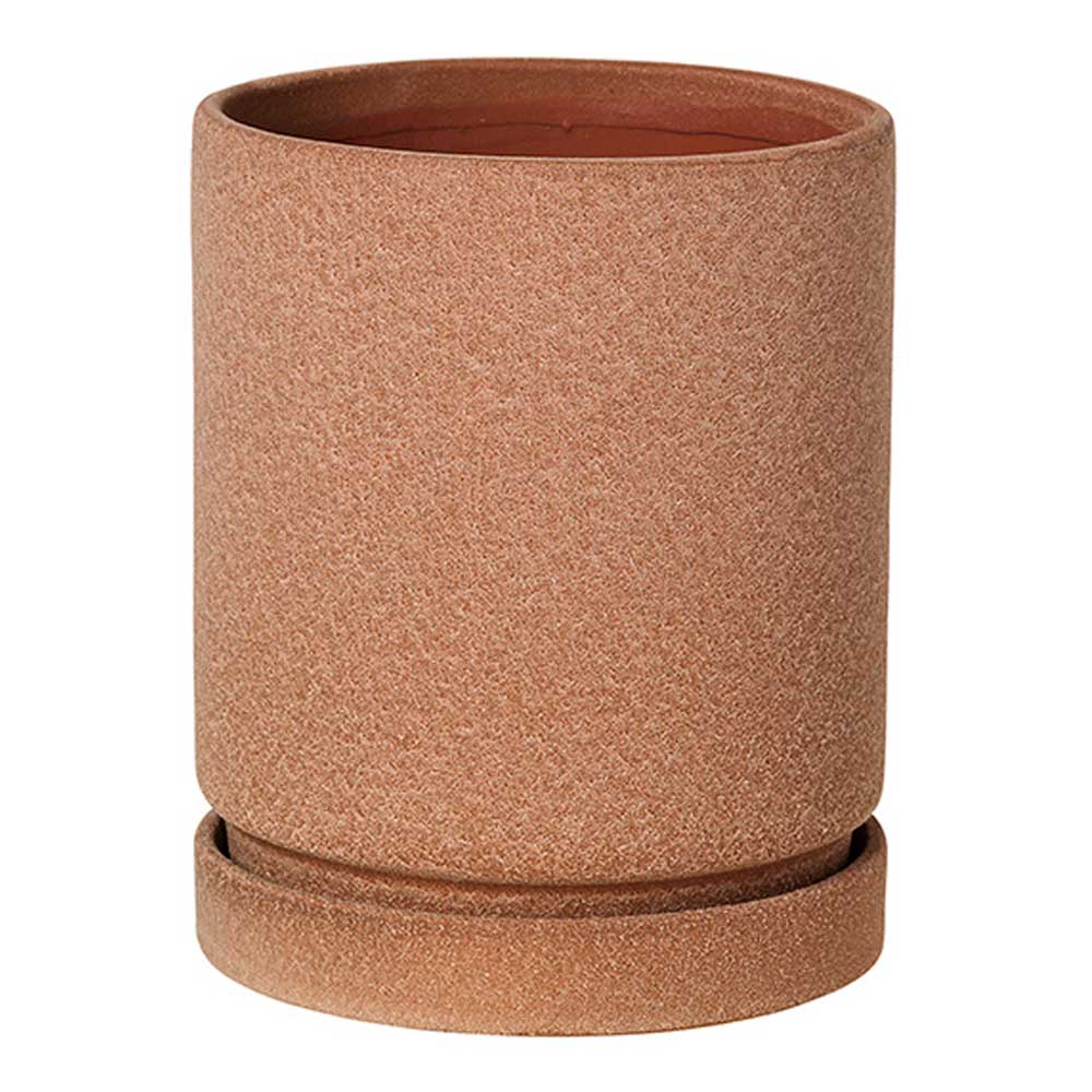 Broste Copenhagen - Polaris Kruka med Fat 14x17 cm Terracotta