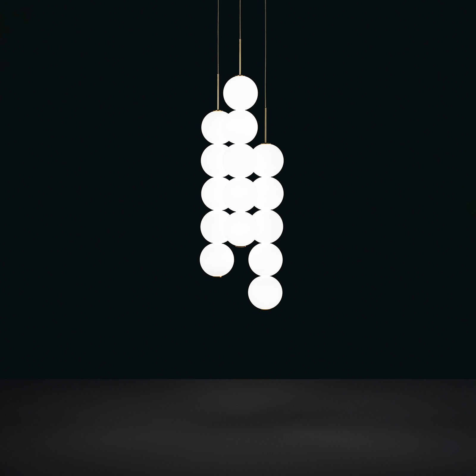 Terzani Abacus hänglampa, mässing, 3 x 5 kulor