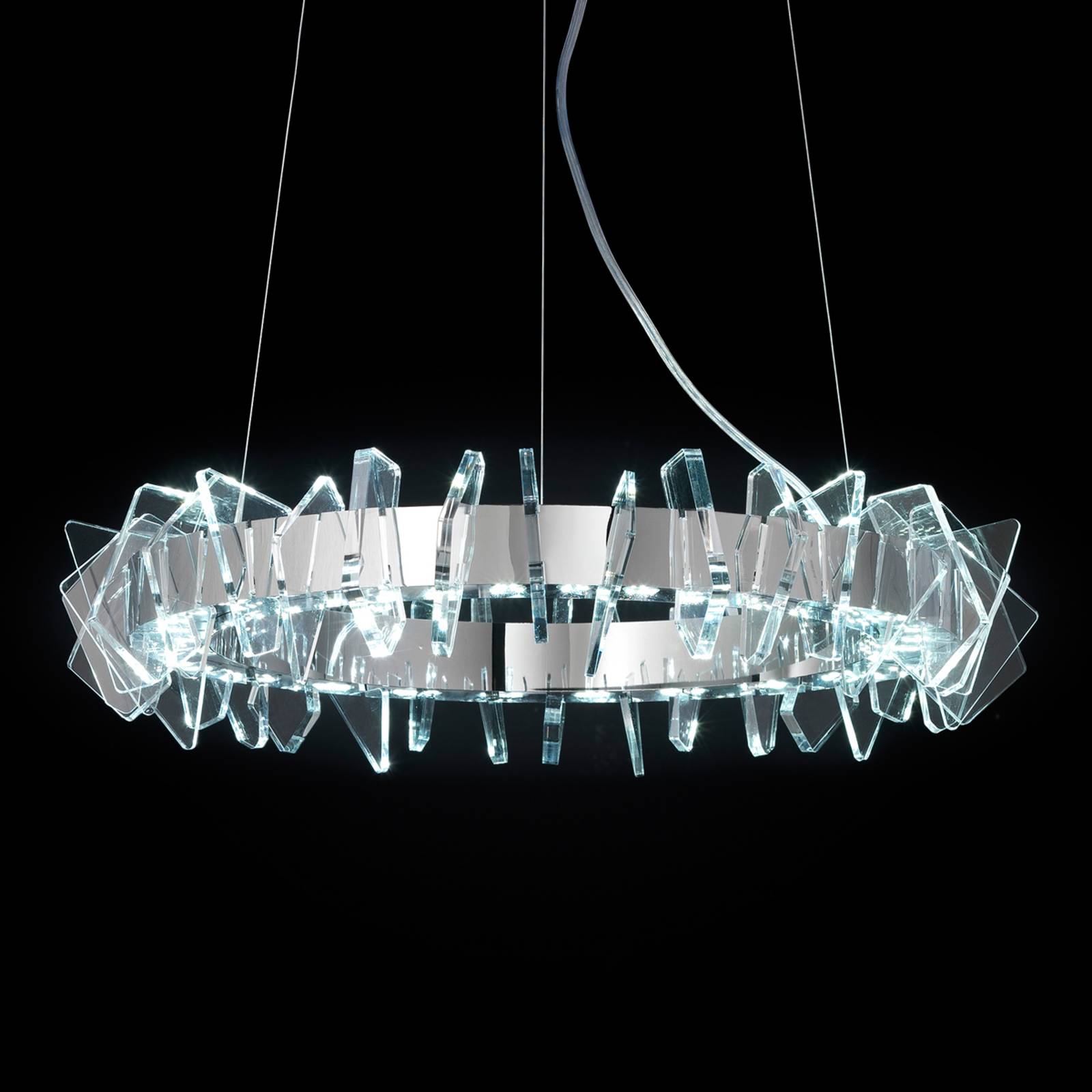 Ringformad LED-hänglampa EOS av glas