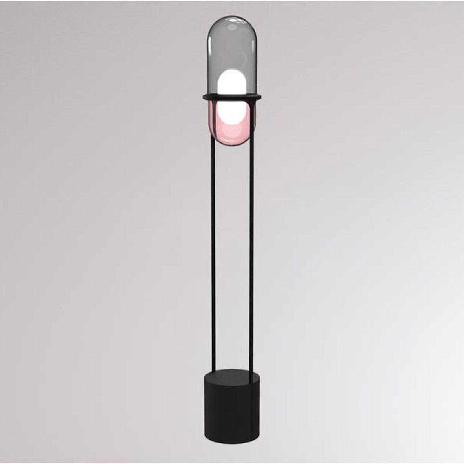 LOUM Pille LED-golvlampa grå/rosa
