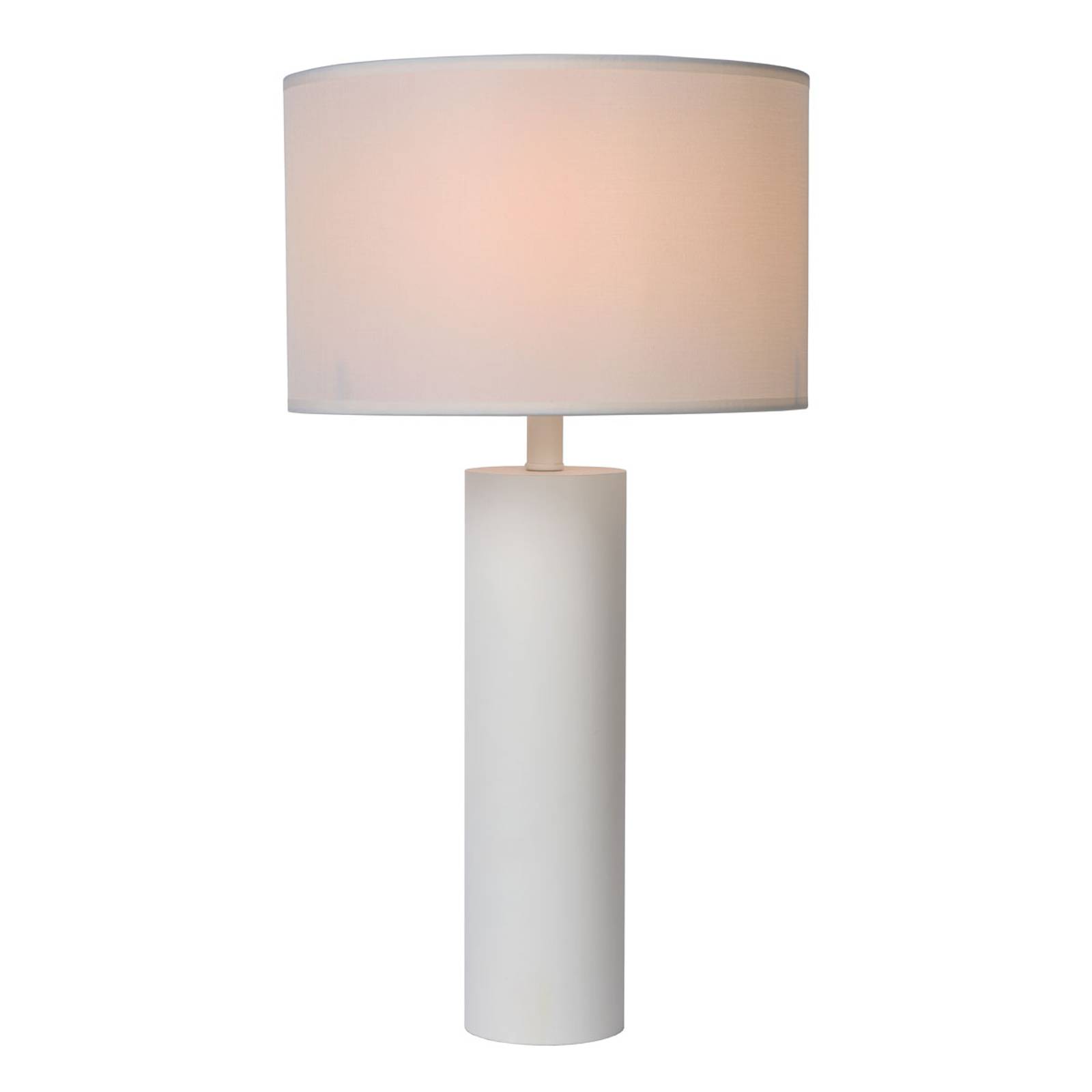 Bordslampa Yessin, cylinderfot, vit
