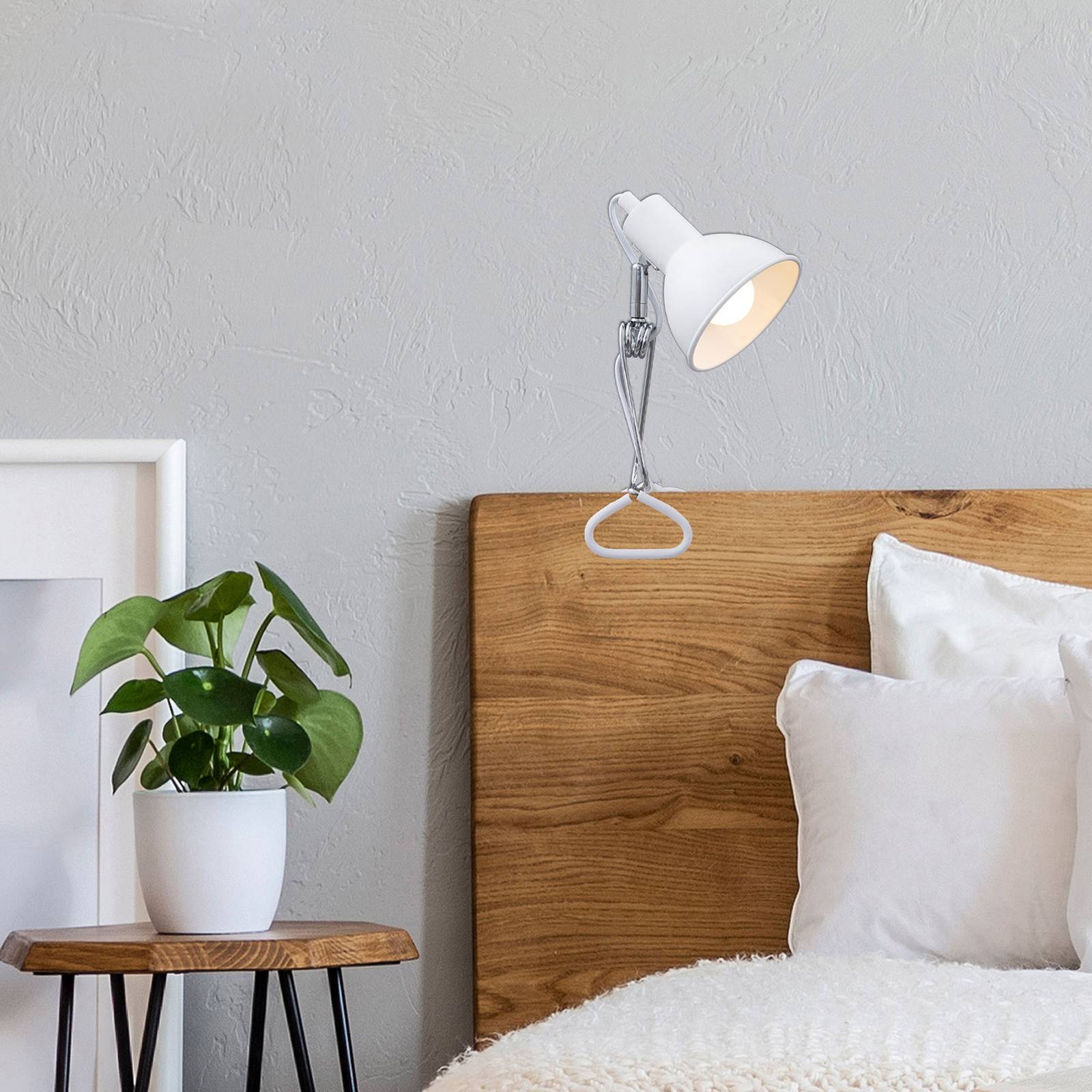 Klämlampa 2790 med metallskärm, vit