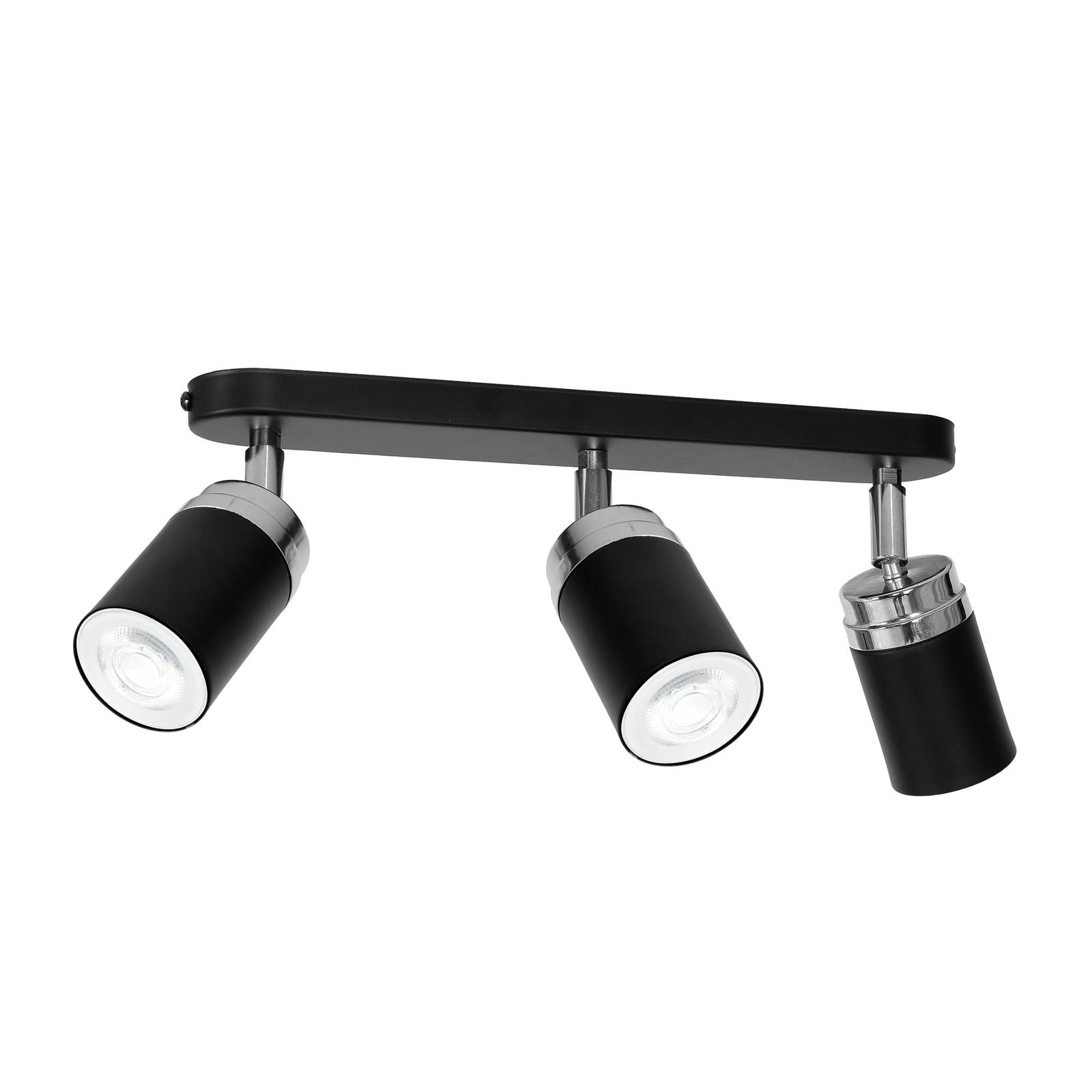 Taklampa Rondo svart/krom, 3 lampor