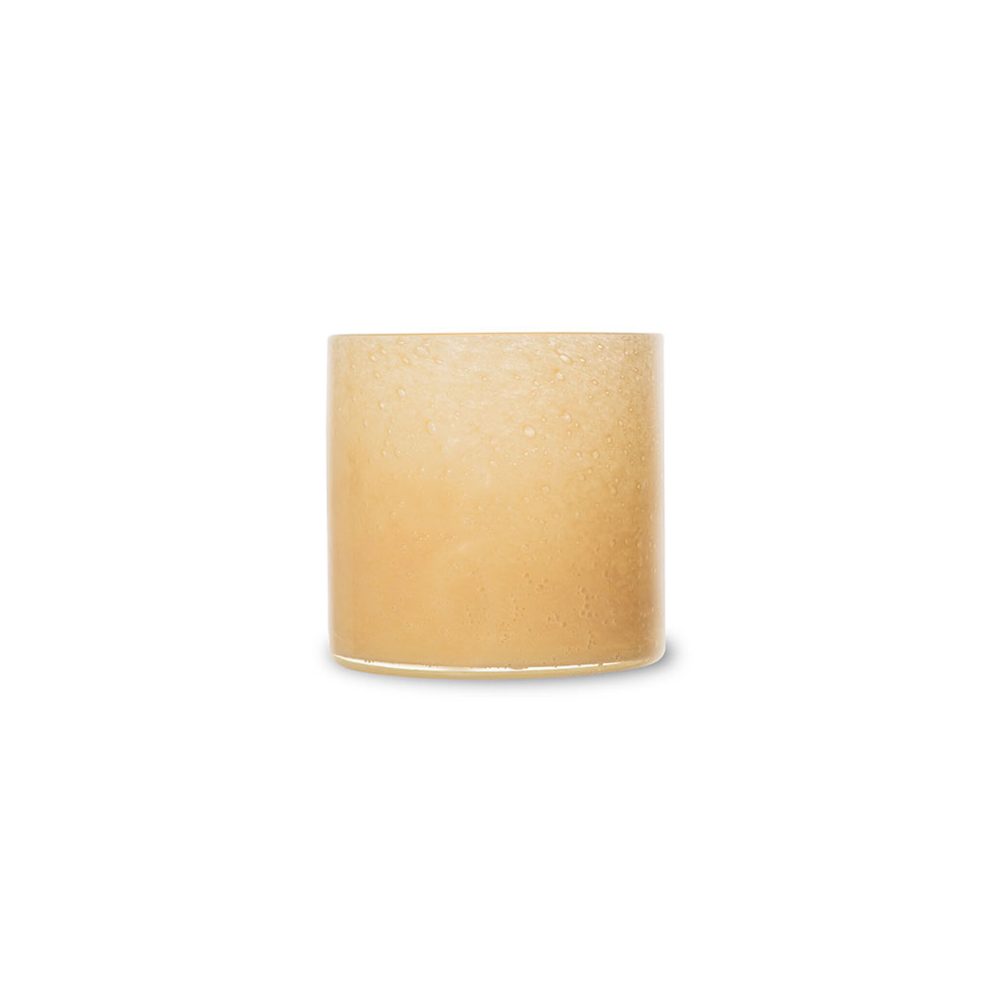 Vase/candle holder Calore M Yellow, 15x15x15 cm