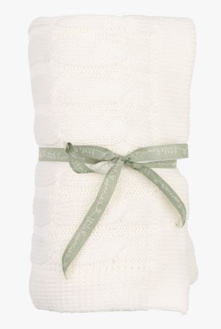 Baby stickad filt offwhite