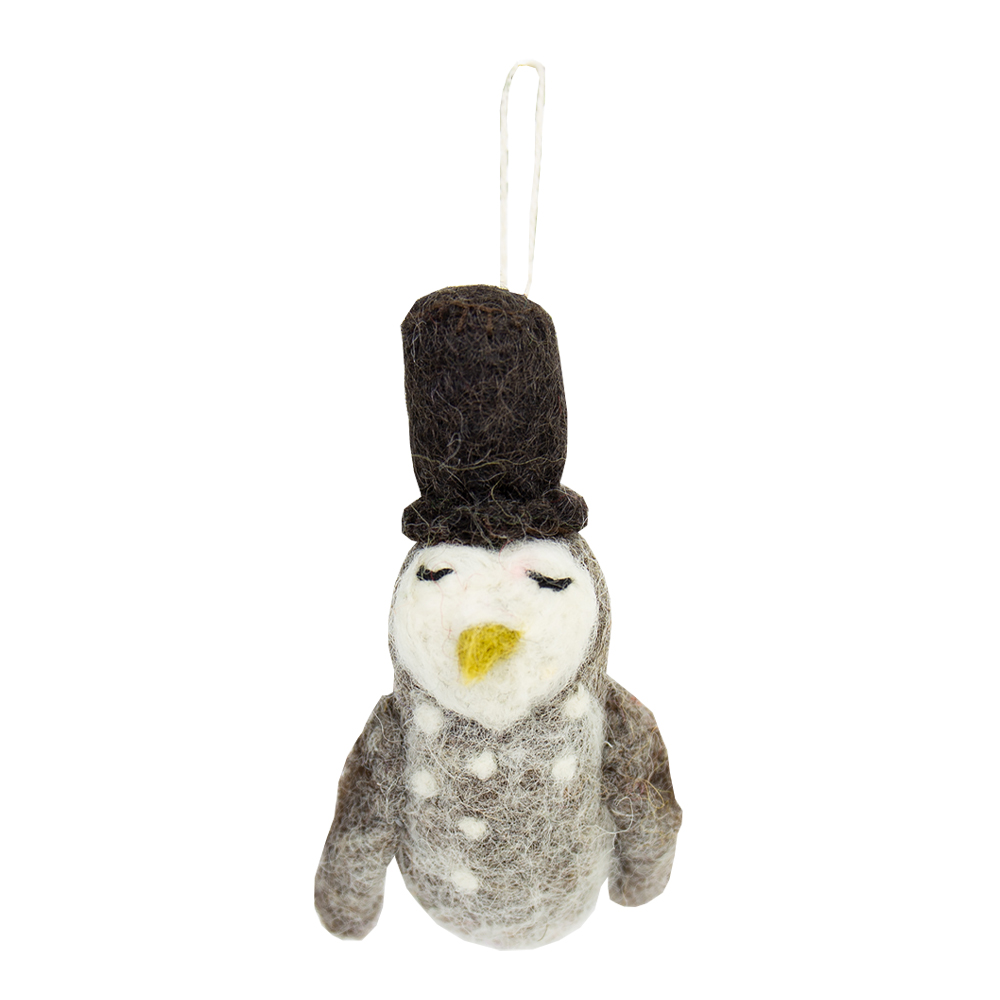 Afroart - Julgranspynt Uggla i hatt Filt 11 cm