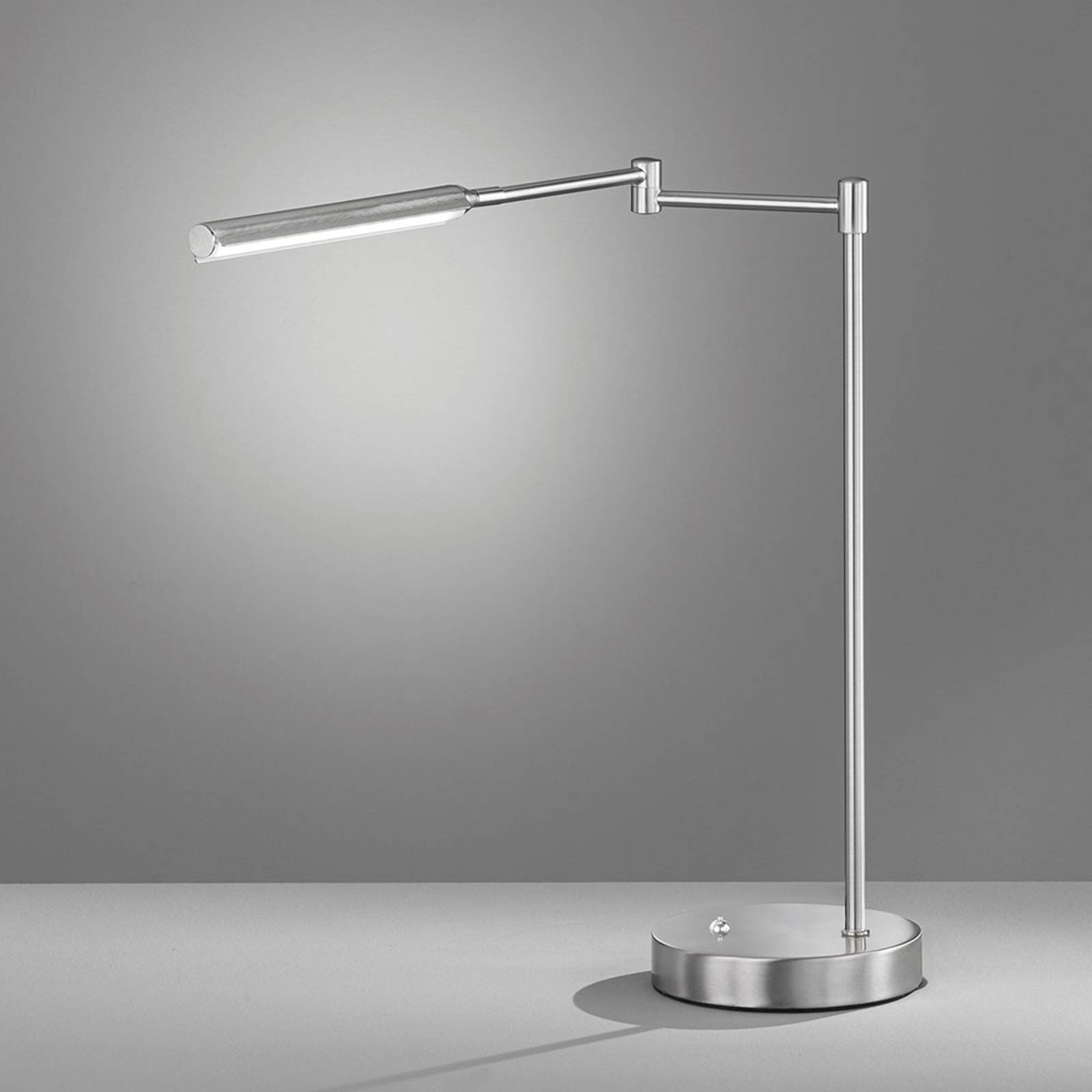 LED-bordslampa Nami, dimbar, nickelfärg