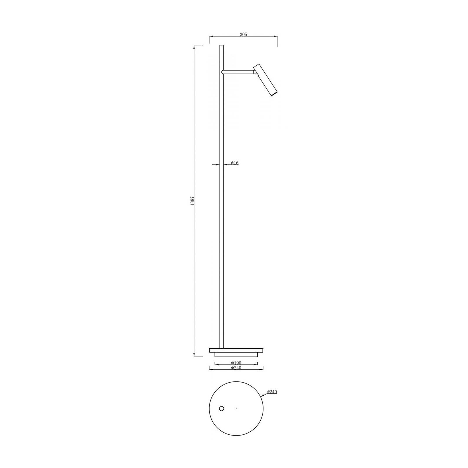 LED-golvlampa Brahe, vit