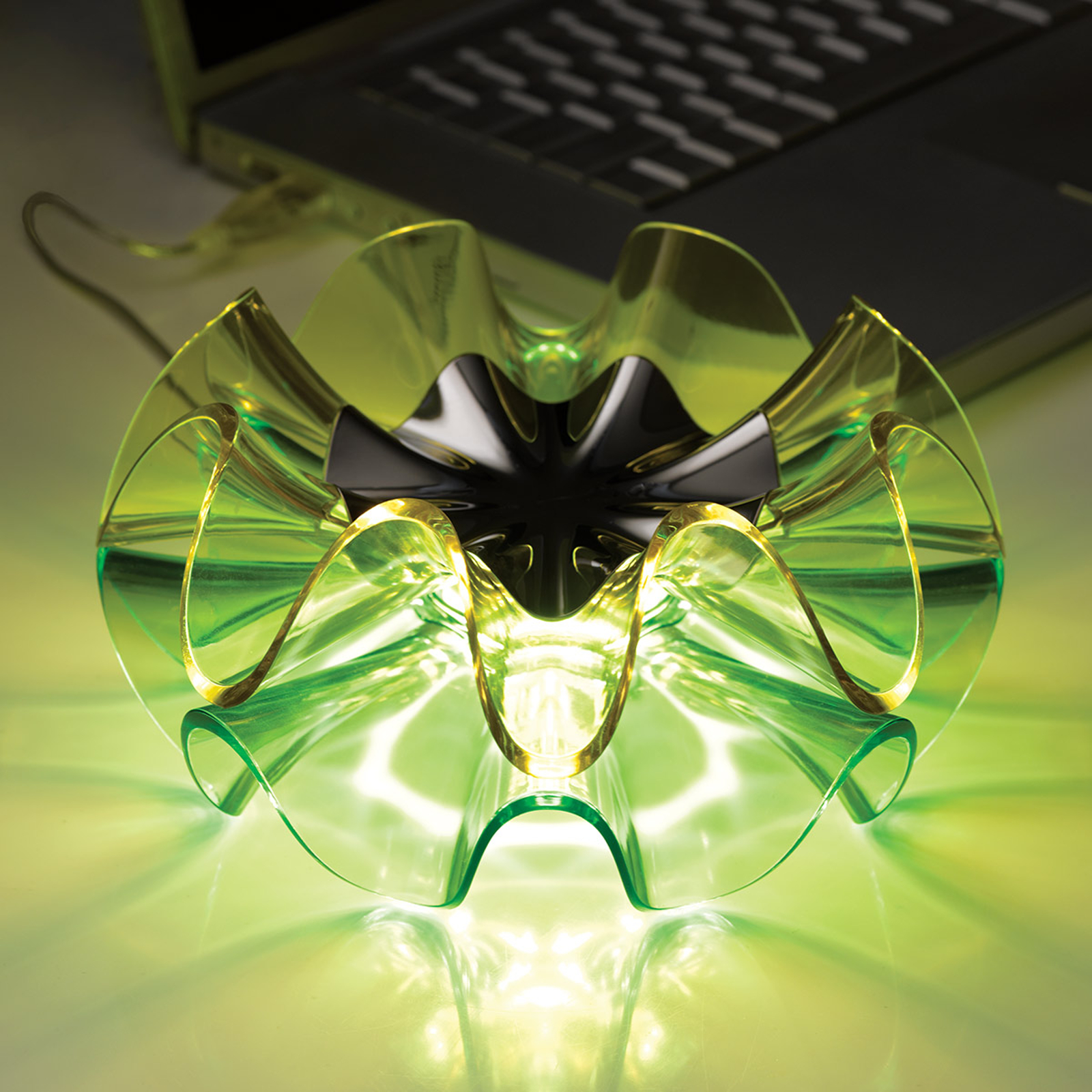LED-designerbordslampa Flamenca i grönt