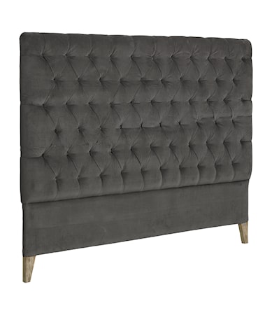 London Sänggavel 180cm Velvet Iron grey