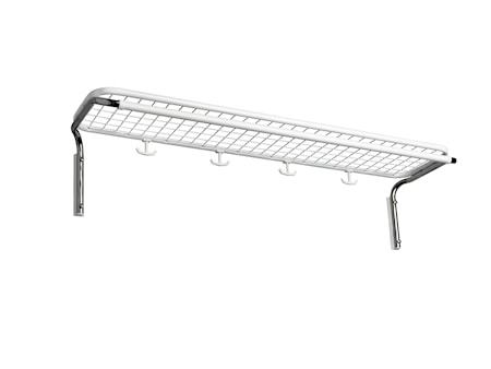 Classic L=1000 mm vit/krom hatthylla enkel omonterad