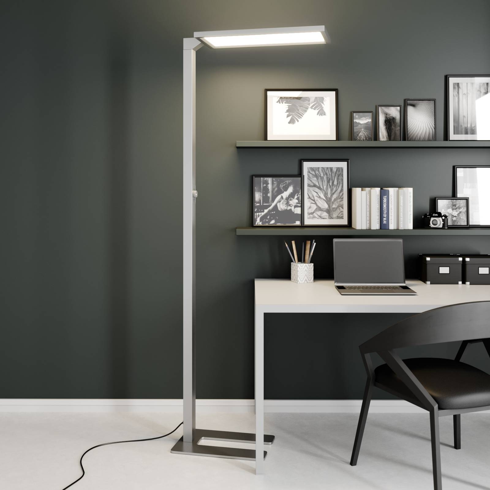 Prios Lexo LED-golvlampa till kontor med dimmer