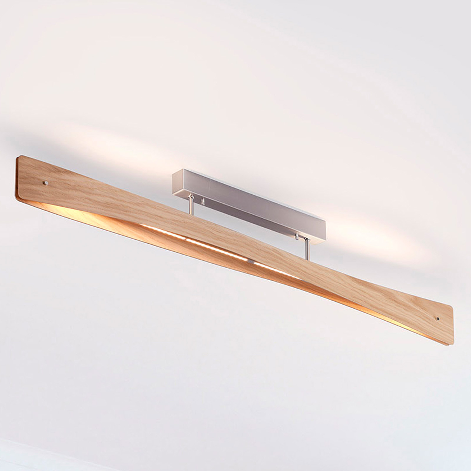 Lucande Lian LED-taklampa, ekträ
