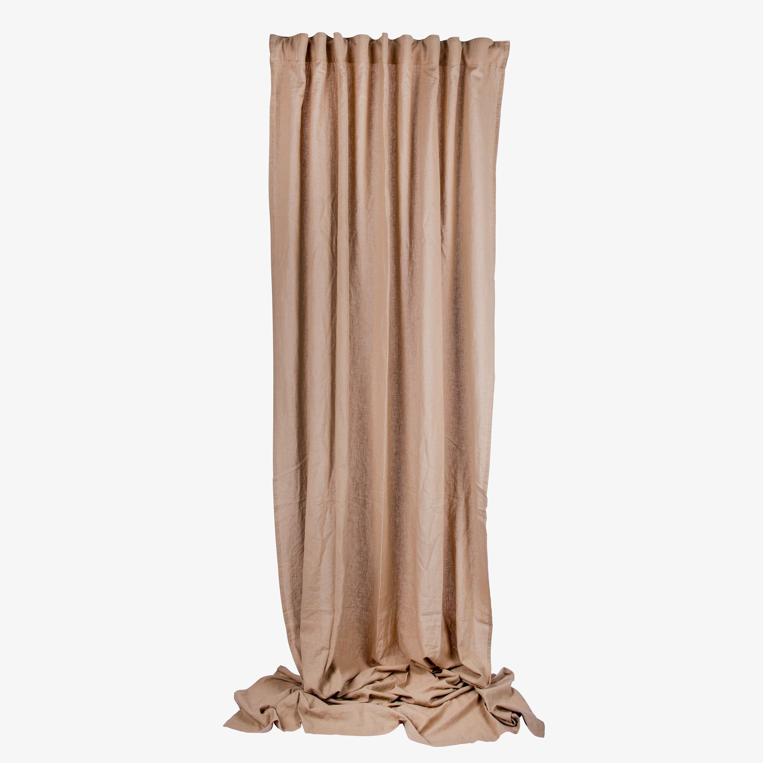 Gardin Linnemix 145x300 cm 2-pack Mörk Sand