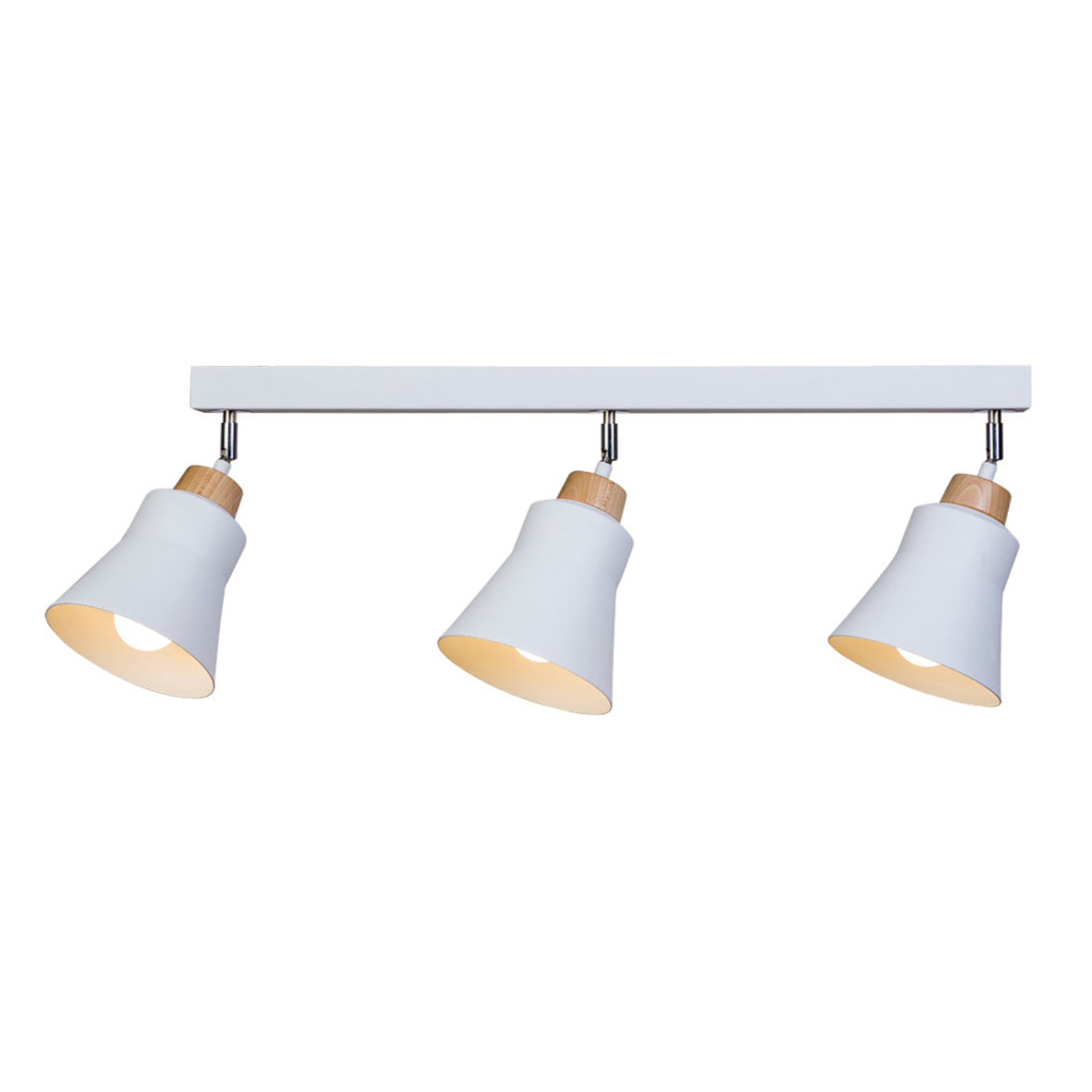 Taklampa Wood, 3 lampor, vit