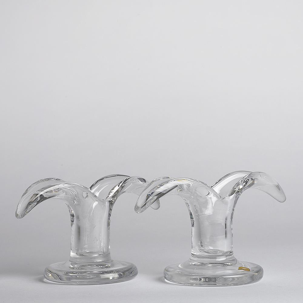 Vintage - SÅLD Trelleborg Ljusstake Glas 2-pack