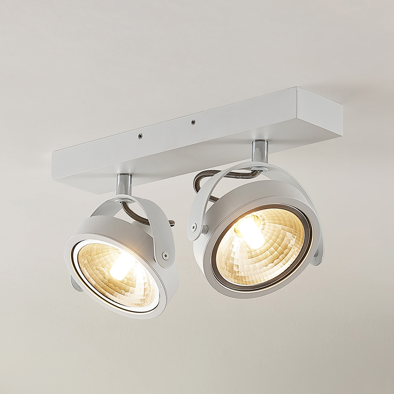 ELC Mitella takspotlight, 2 lampor, vit